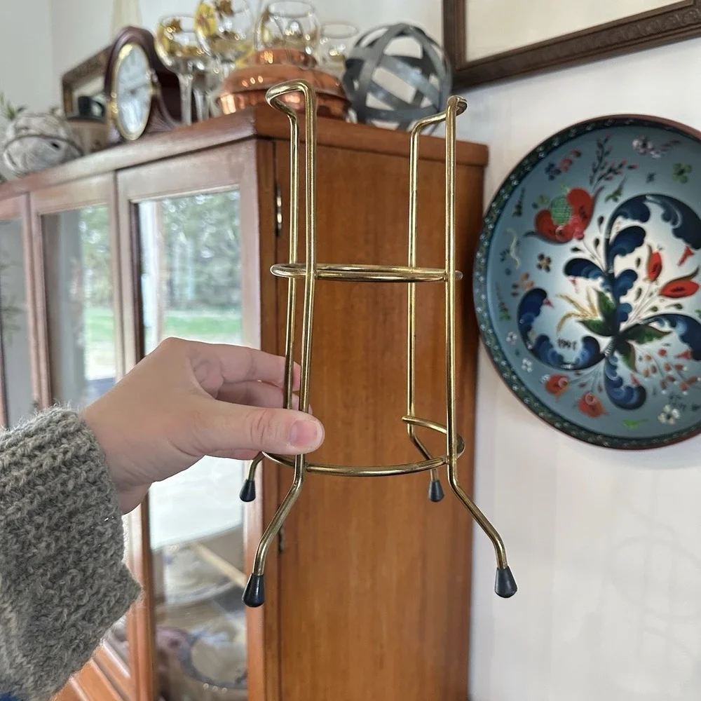 VTG Liquore Galliano Bottle Stand Gold‎ Metal 9.5